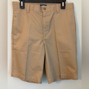 Lands' End School Uniform Boys Plain Front Blend Chino Shorts, Size 18 NWOT